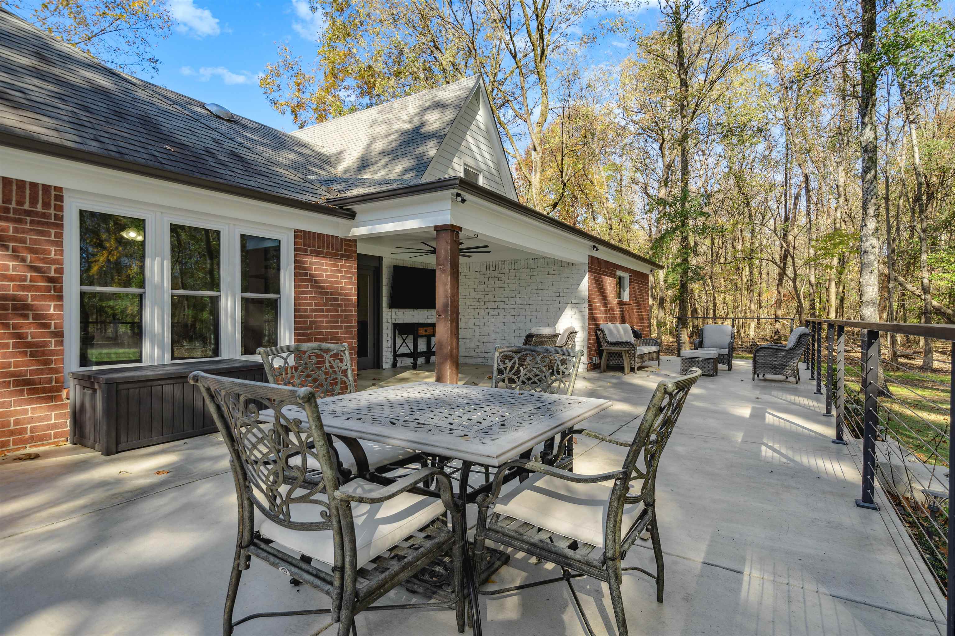 View of patio / terrace featuring outdoor lounge area and ceiling fan