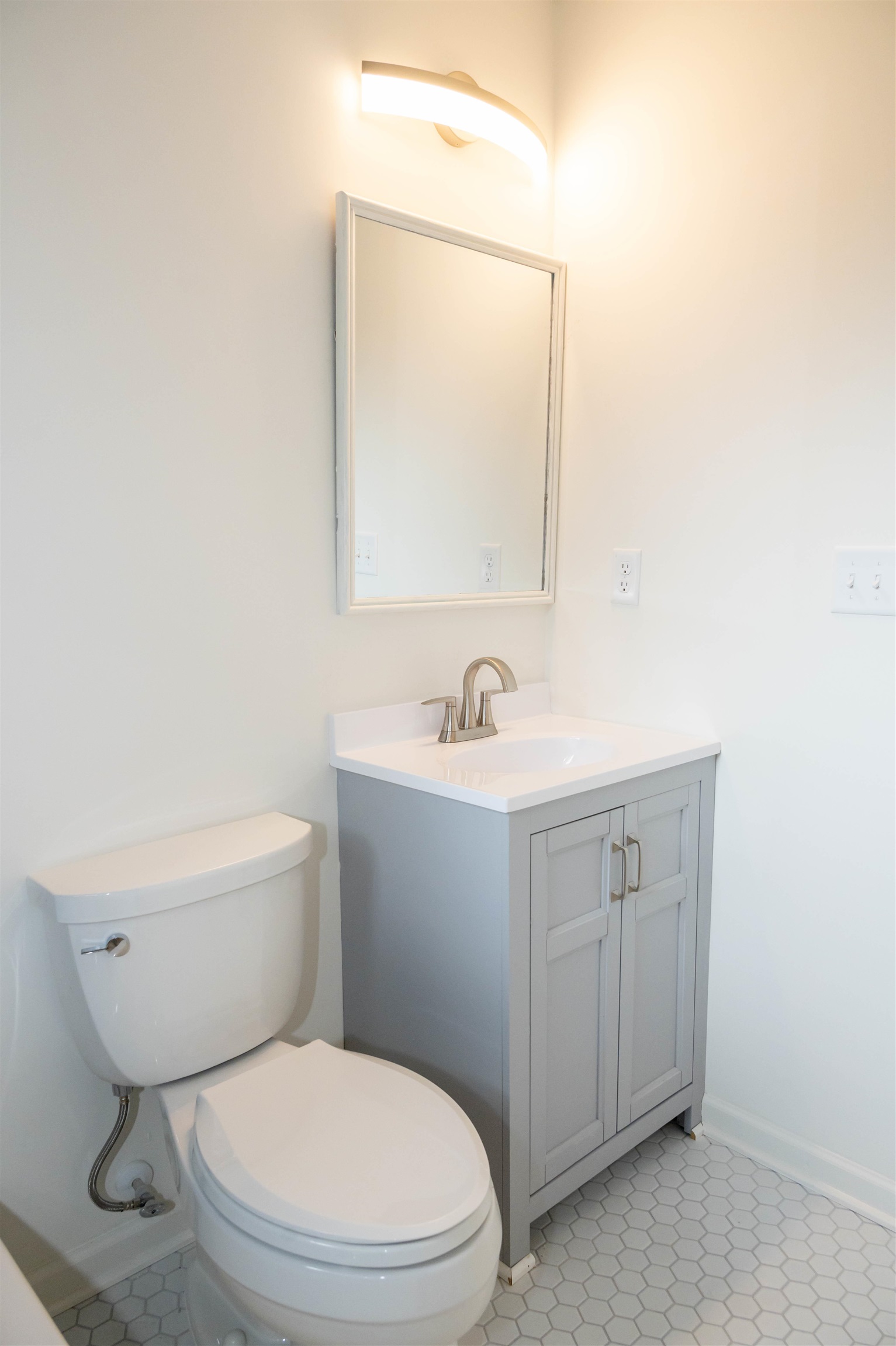 Upstairs bath is beautifully tiled!