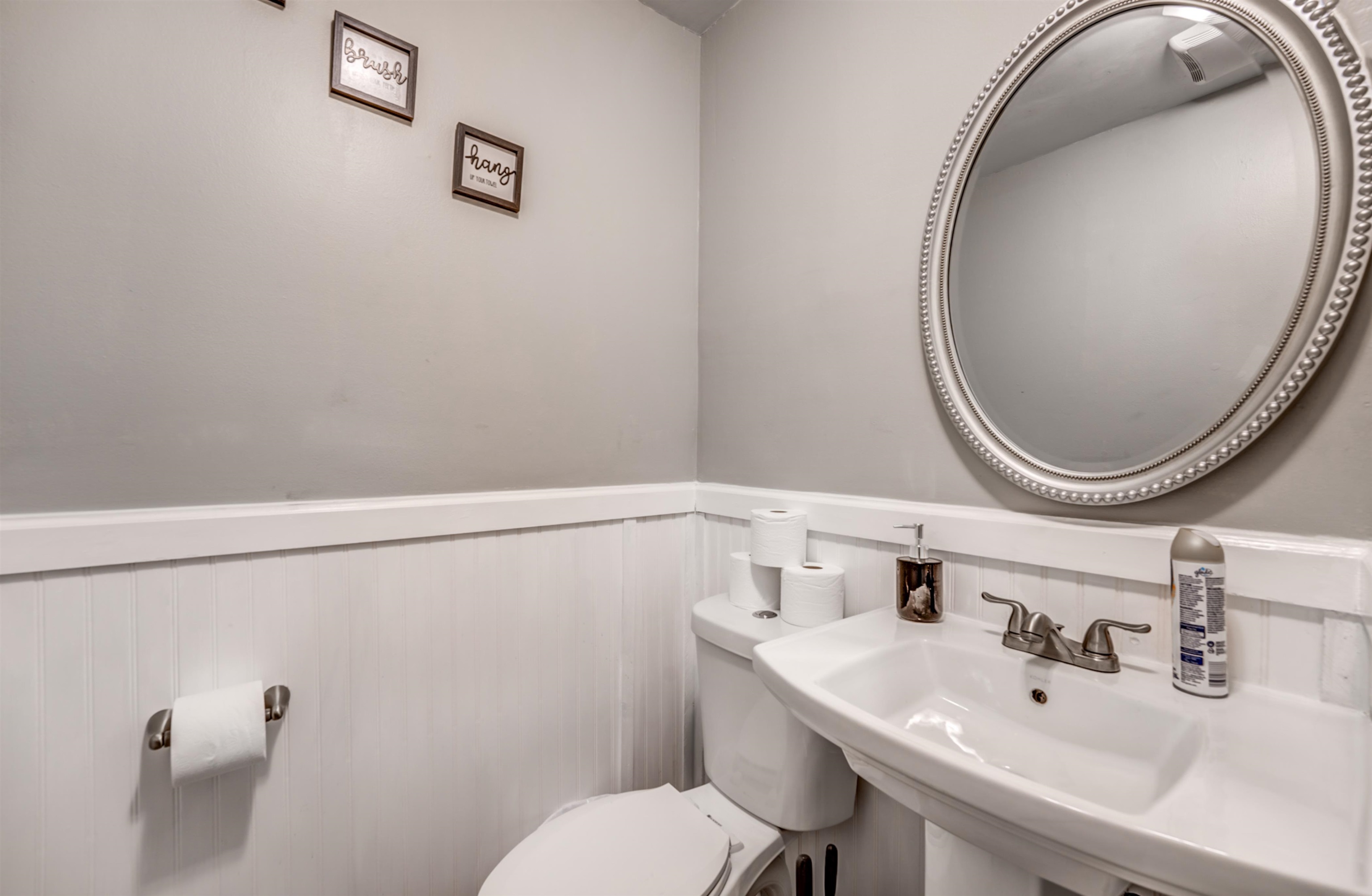 Bathroom with toilet and sink