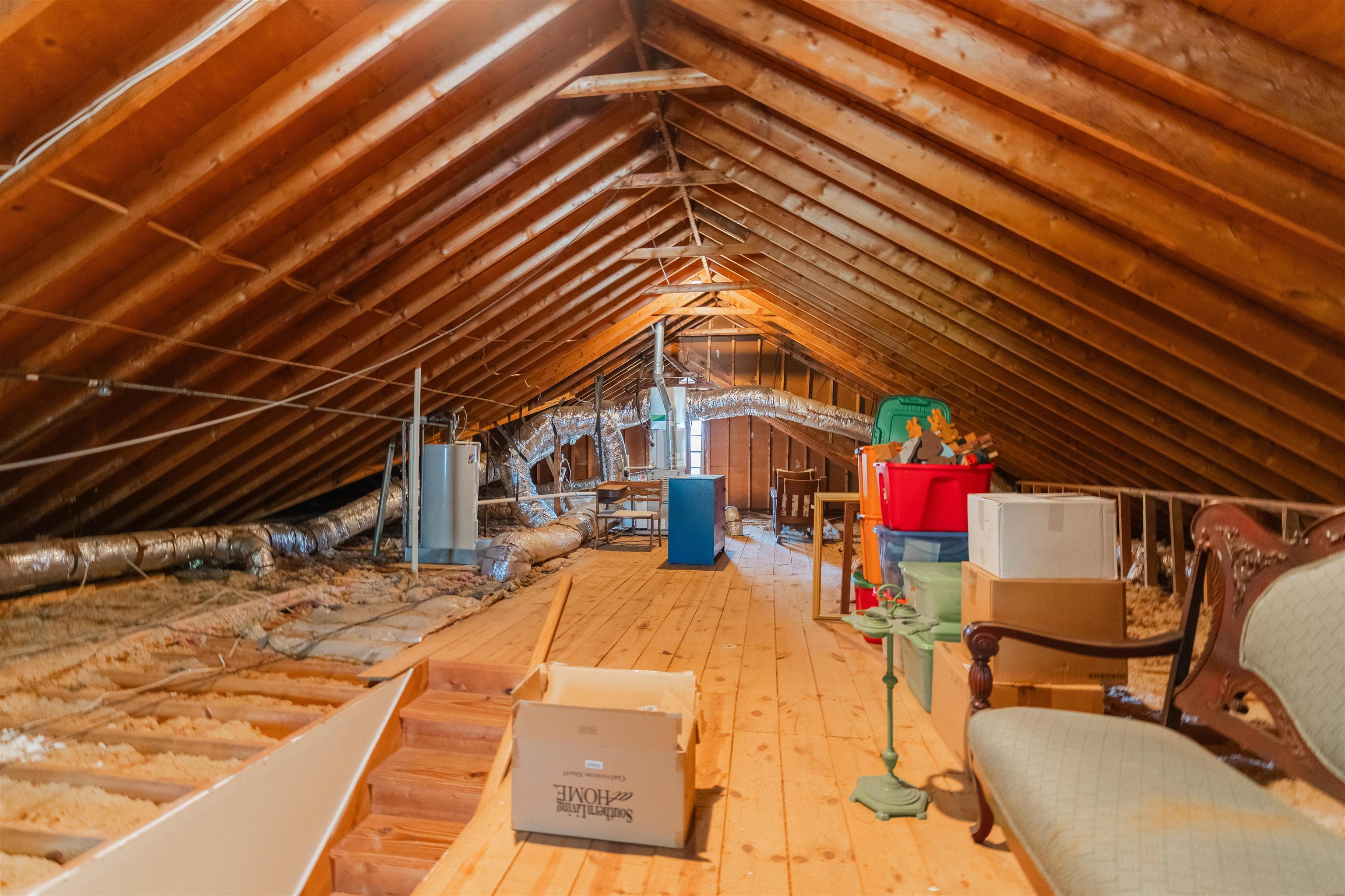 Permanent Stairs off the Kitchen lead to this Large Attic! Tons of Storage & Potential to Finish it out!