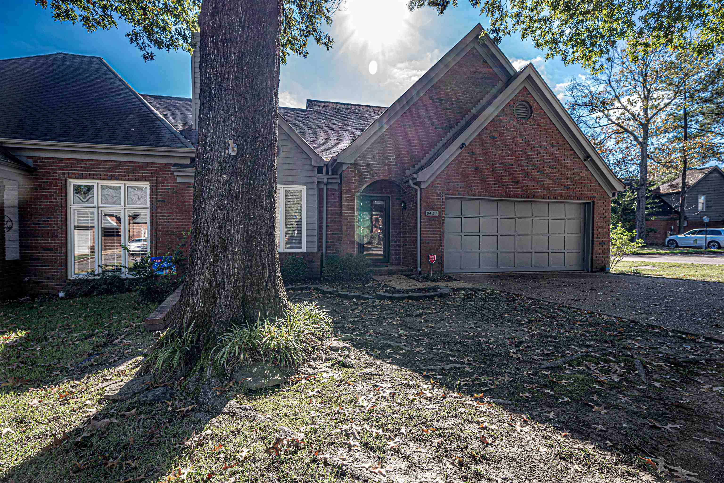 View of front of home with a garage