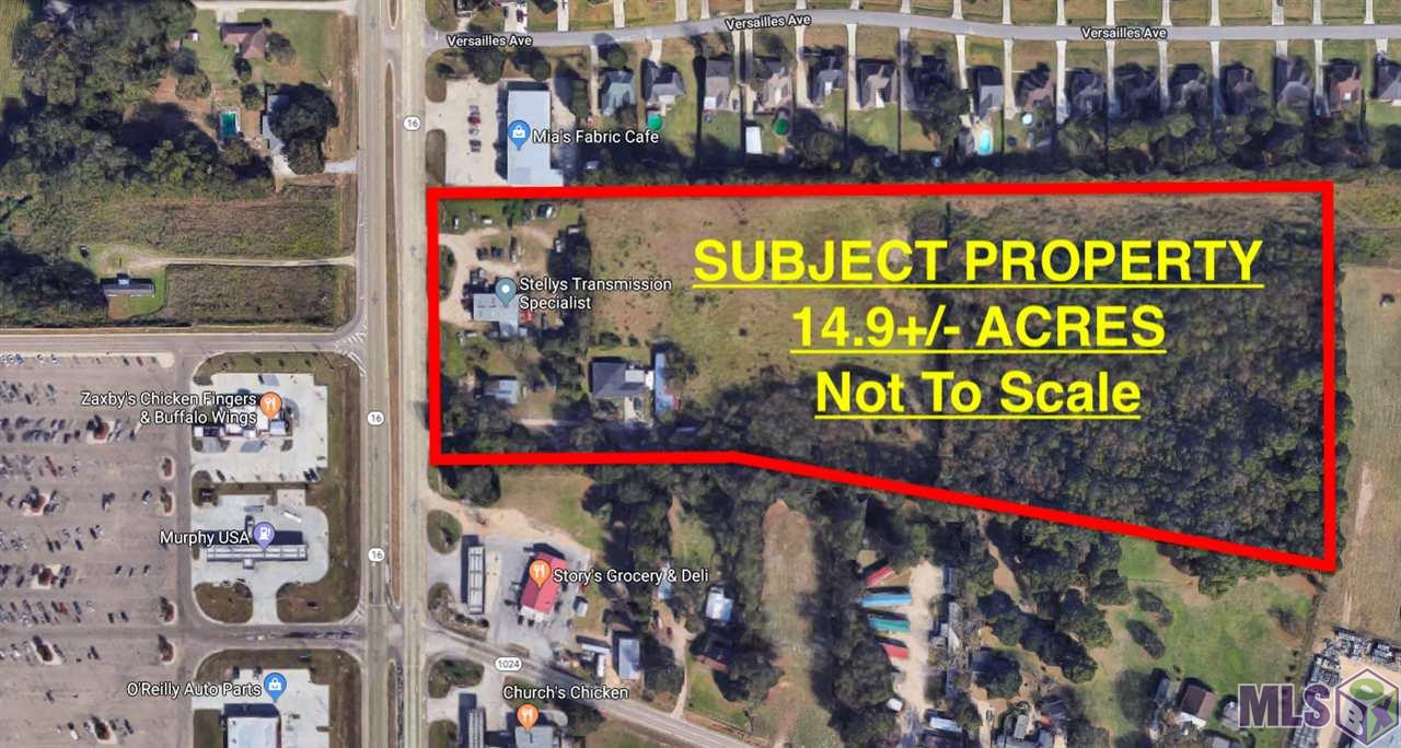 This property is composed of 0.22 acres with physical address of 34112 La Hwy 16 and 14+/- acres with physical address of 34086 La Hwy 16. Great potential for many possibilities, over 400' of frontage on La Hwy 16 in the rapidly expanding Watson community. *Lot dimensions not warranted by Realtor.