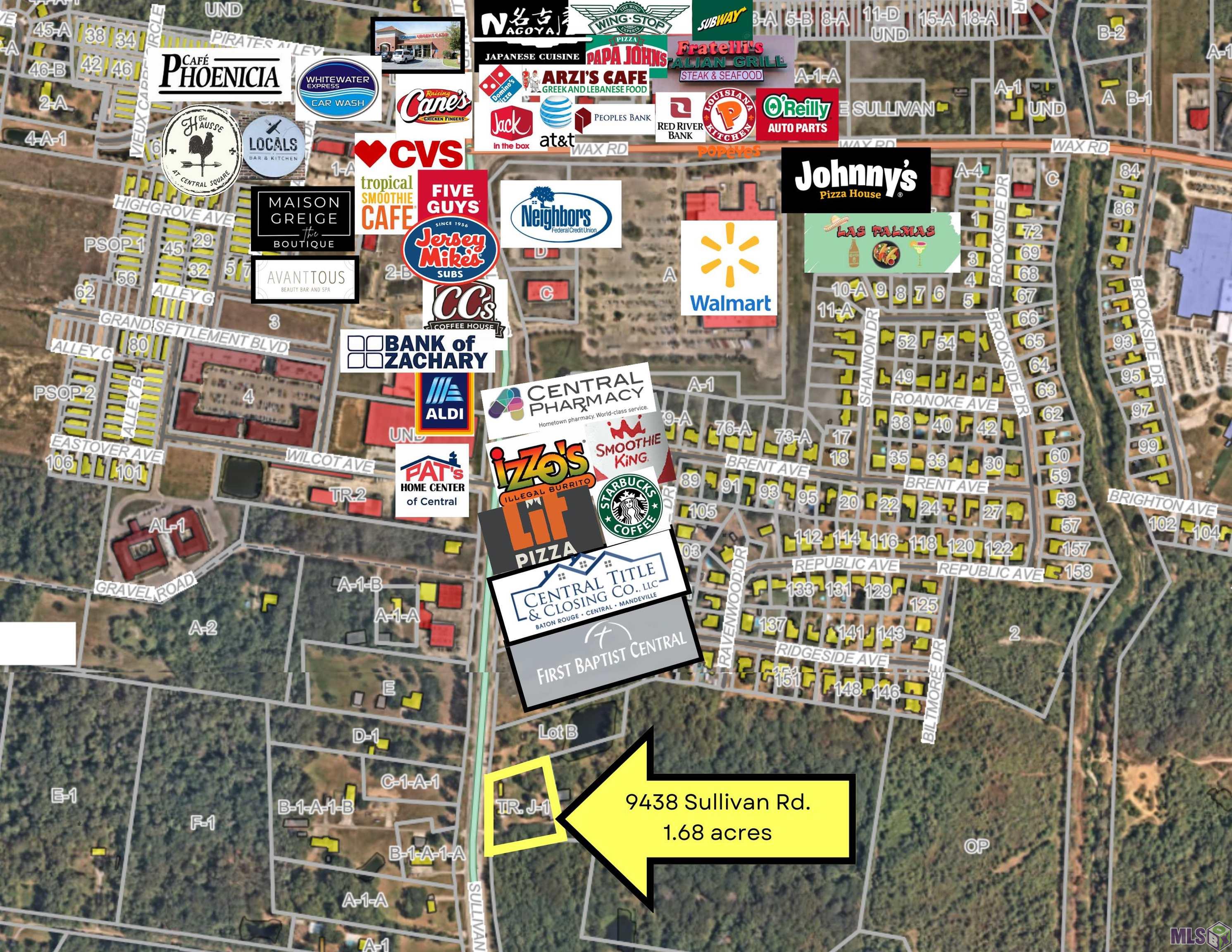 Acreage in the heart of Central! This property has +-253' front footage on Sullivan Rd. and is located just south of the newest developments of Starbucks, Lit Pizza, Izzo's Illegal Burrito and The Shoe Creek Development!  Great location and it is located in Flood Zone X. No Flood insurance required! Perfect location! Close to new commercial developments in the growing community of Central!