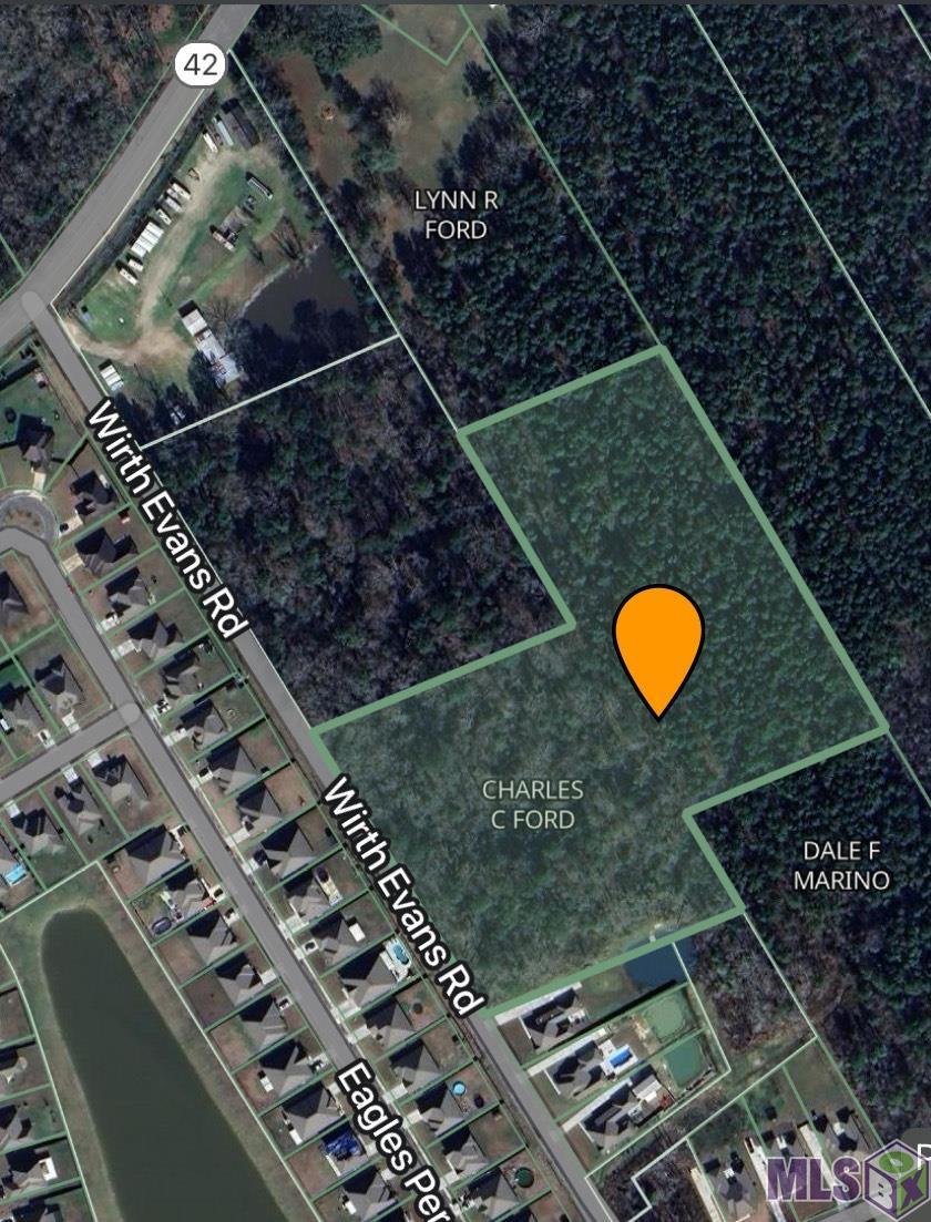 Attention Developers, Builders or those looking for a large tract! Amazing opportunity to buy 9.75 acres of Rural Land in Prairieville! This tract sits directly across the street from Eagles Landing, a DR Horton Development, that was completed several years ago.  Property is wooded but clear it at your own pace and build your DREAM HOME!