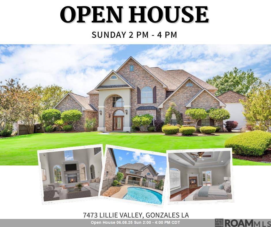 **OPEN HOUSE SUNDAY 2PM - 4 PM** MOTIVATED SELLER!!! Welcome to your dream retreat in Gonzales, Louisiana! This stunning home in beautiful Ascension Parish boasts approximately 5,000 sq. ft. of living space on a spacious lot of about an ACRE. Conveniently located just 35 minutes from New Orleans and 30 minutes from Baton Rouge, and it is near the interstate plus the Gonzales airport! Enjoy a dedicated MOVIE ROOM plus a large loft area ideal for a GAMEROOM or pool table. Office could be a 5th bedroom! Relax by the SWIMMING POOL and entertain under one of two pergolas, and take advantage of the impressive boat port—perfect for an RV, a MOTORHOME or a large BOAT.  Or even use the separate building for a workshop!  The interior of the home has been freshly painted and it is light and bright.  The home is clean and ready to be moved in to.  Be sure to notice the oversized primary suite that is located on the first floor and the impressive fireplace in the living room.  This two story home is high and dry and has never flooded and it is equipped with a whole home GENERATOR.  Additional amenities include a 3 car garage and proximity to top rated schools.  This property is a must see for anyone seeking lifestyle without sacrificing convenience.  The beautiful Loosemore area is full of greenery and pretty trees and landscaping and near Tanger Mall and lots of great restaurants too!  Schedule your showing today!