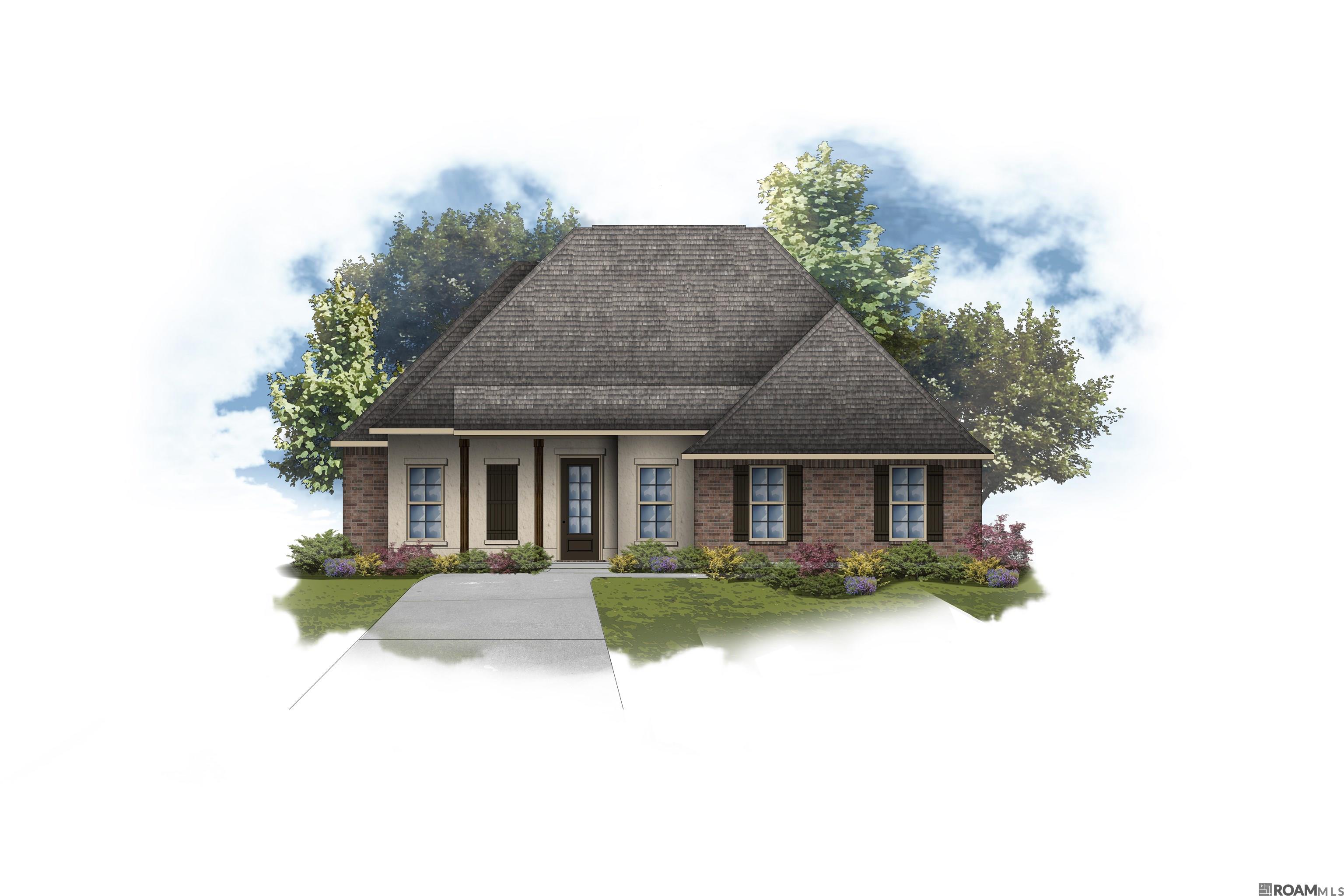 The HENRI III A in Pelican Crossing community offers a 4 bedroom, 3 full bathroom, open design with a formal dining room.    Upgrades for this home include luxury wood-look ceramic tile flooring, quartz countertops throughout, painted exterior brick, undermount cabinet lighting, and more!    Features:  separate vanities, garden tub, separate shower, linen closet, and walk-in closet in the primary suite, tray ceiling in the primary bedroom, a sitting area in bedroom 3, a kitchen island overlooking the living room, walk-in pantry, boot bench and drop zone in the mudroom, side-entry garage, covered front porch, covered rear patio, recessed can lighting, undermount sinks, cabinet hardware throughout, framed mirrors in all bathrooms, smoke and carbon monoxide detectors, post tension slab, automatic garage door with 2 remotes, landscaping, architectural 30-year shingles, floor lights, and more!    Energy Efficient Features:  a tankless gas water heater, a kitchen appliance package with a gas range, low E tilt-in windows, and more!