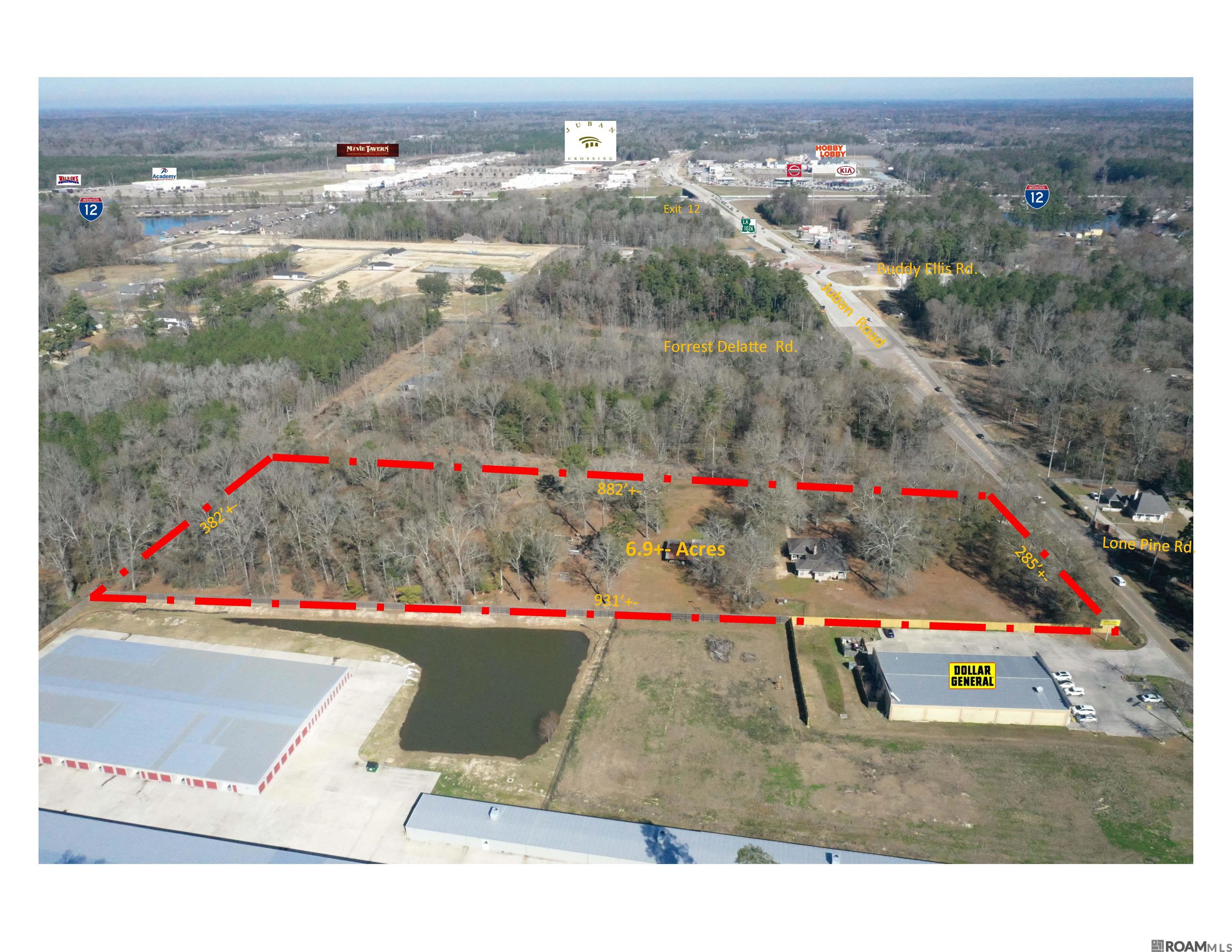 New price for 6.9+- acres located on west side of Juban Road just 0.6 miles south of Interstate 12. Approximately 285 feet of frontage on Juban Road and 880+- depth, this site is ready to develop. Contact listing agent for additional information.