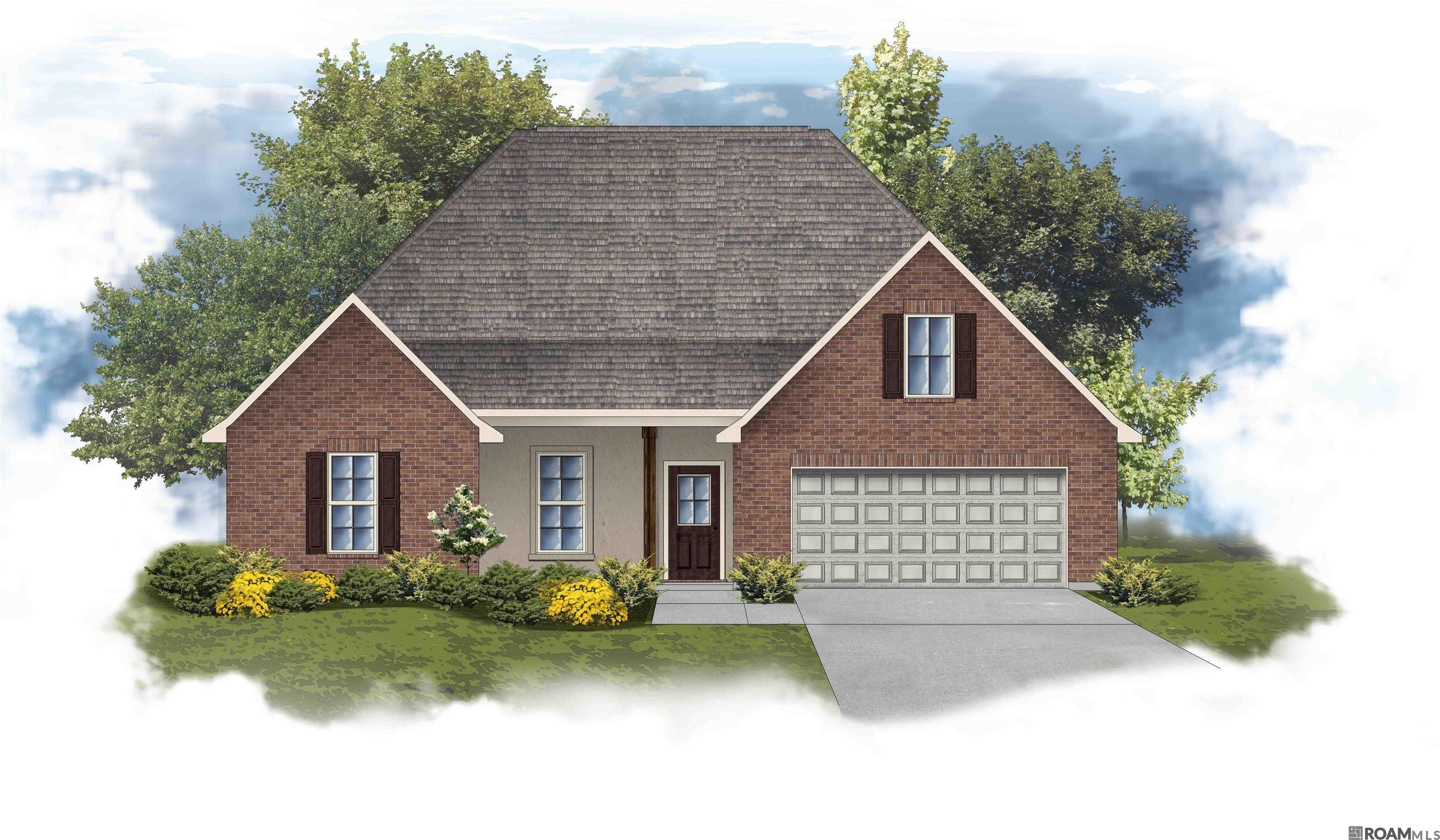 Awesome builder rate and a FREE refrigerator (restrictions apply)!    The COGNAC V B in Fairview Gardens community offers a 4 bedroom, 2 full bathroom, open and split design.  The community features lighted sidewalks, a lake, is serviced by the Zachary school system, and is conveniently located near dining, shopping, entertainment, medical facilities, YMCA, LA Art and Science Museum, the Baton Rouge Zoo, historical sites, and so much more!    Upgrades for this home include luxury vinyl plank flooring in the primary bedroom, a gas appliance package, framed mirrors for all bathrooms, undermount cabinet lighting, and more!    Features:  double vanity, garden tub, separate shower, linen closet, and walk-in closet in the primary suite, a kitchen island overlooking the living room, walk-in pantry, mud room with boot bench, covered front porch, covered rear patio, recessed can lighting, undermount sinks, cabinet hardware throughout, ceiling fans in the living room and primary bedroom are standard, a smart connect wi-fi thermostat, smoke and carbon monoxide detectors, post tension slab, automatic garage door with 2 remotes, landscaping, architectural 30-year shingles, flood lights, and more!    Energy Efficient Features:  a tankless gas water heater, a kitchen appliance package, low E tilt-in windows, and more!