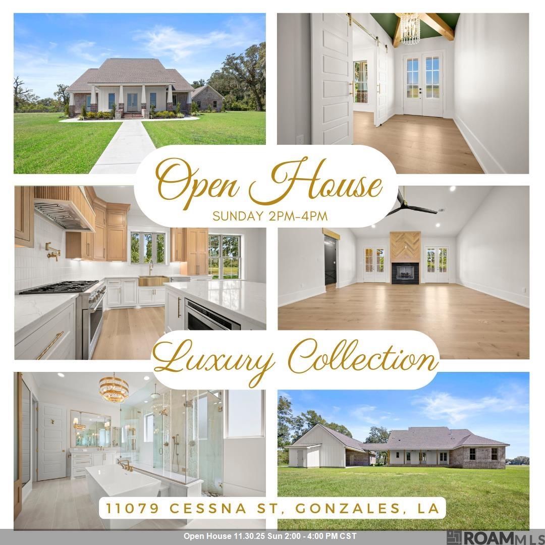 **OPEN HOUSE THIS SUNDAY 2 PM - 4 PM** This exceptional custom-built home by TC Construction offers refined luxury on 1.36 beautifully landscaped acres in a private, gated community. Framed by stately live oaks and lush green sod, the exterior sets a tranquil tone for what awaits inside. Step through the front door into a stunning interior crafted with timeless detail by The Old Mill. White oak flooring, custom ceiling-height cabinetry, and architectural millwork elevate every space. The welcoming foyer leads into a soaring living room with a 15-foot vaulted ceiling, honed marble fireplace, and a show-stopping white oak herringbone feature that rises to the ceiling. Flanking French doors flood the space with natural light and open to an expansive patio. The open-concept kitchen is a chef’s dream—featuring quartzite countertops, a 6-burner gas range with pot filler, custom vent hood, and white oak cabinetry. A large island with built-in microwave and designer lighting anchors the space, while the breakfast area offers a cozy spot for casual meals. A walk-in pantry with custom shelving and sliding white oak doors, plus an ice maker, complete the kitchen’s impressive functionality. The primary suite is a private retreat with spa-like amenities: a luxurious soaking tub, oversized walk-in shower with dual shower heads, heated mirrors, custom lighting, and a separate water closet with heated toilet. The walk-in closet is designed for both beauty and function, with built-in storage, shelves, and lighted display cubbies. Two additional bedrooms are connected by a Jack-and-Jill bath, while a fourth bedroom offers flexibility as a guest room or home office. Outdoors, the spacious back patio features custom wood plank ceilings and overlooks a large yard—perfect for entertaining or unwinding in peace. This thoughtfully designed home combines elegance, comfort, and craftsmanship in every square foot. A must-see for discerning buyers.