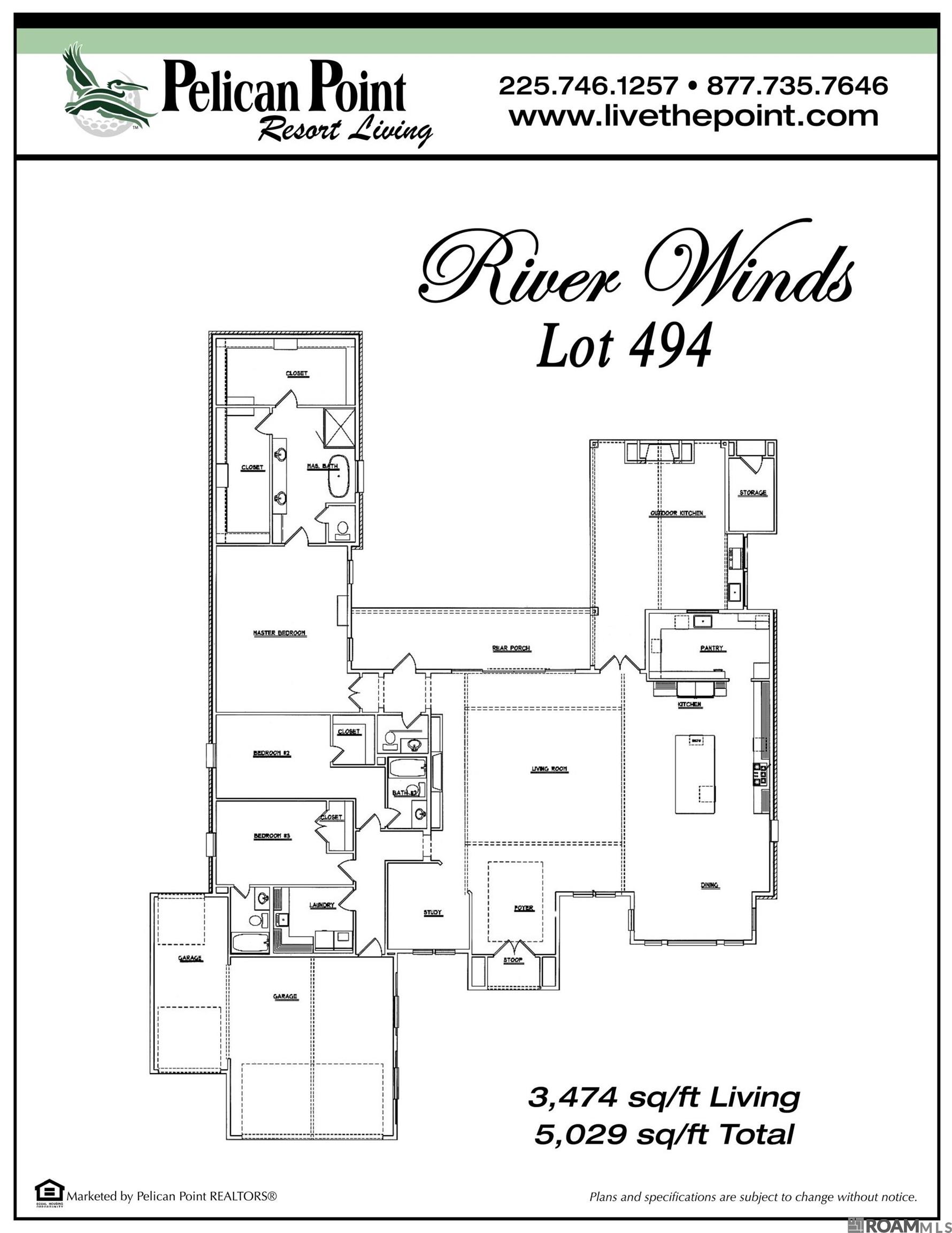 Discover this stunning home nestled within the prestigious River Winds gated community, offering modern luxury and functionality. The abundance of natural light and soaring 12’ & 14’ ceilings throughout along with a full list of custom amenities will certainly catch your attention! The entry opens directly into a living room anchored by a modern electric fireplace surrounded by designer tiles and white oak shelving. Entertaining is a must with the 8’ x 16’ wide clad sliding door unit in the living room that creates a seamless indoor-outdoor transition. The outdoor kitchen boasts a professional gas grill, butcher block countertops, and an outdoor fireplace for those chilly nights. The beautiful cypress mantle and vaulted cypress ceilings make this space extra special. Off the living room is the main gourmet kitchen with custom cabinetry, professional appliances to include a 48” Z-Line gas range, custom hood vent, quartz countertops, and a large island wrapped in white oak reeded wood. Flowing to the rear of the main kitchen is the fully functional scullery kitchen with a large prep-sink, wine cooler, wine rack, dishwasher, and rolling library ladder for access to the floor to ceiling shelving. With butcher block and quartz countertops, preparing food is a breeze! The primary suite, located at the rear of the home is your own private retreat. The en-suite bathroom showcases beautiful designer tile in the oversized shower, double floating vanity with lighting underneath, stand-alone tub and his and her closets with custom shelving. There are 2 spacious bedrooms with ample closet space, 1.5 baths with custom floating vanities, a large laundry room and a separate study. You will love the oversized garage with plenty of storage potential; this home has a stylish finish from top to bottom. Pelican Point Community offers a clubhouse, championship golf course, Jr. Olympic size pool, lighted tennis courts, and stocked lakes.